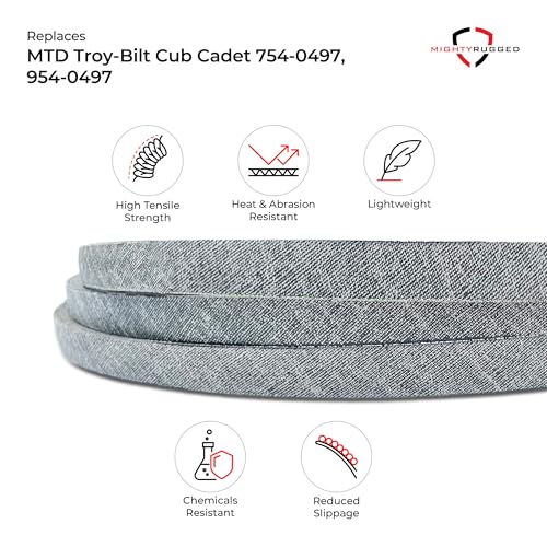 754-0497, 954-0497 PTO Drive Belt Replacement for Cub Cadet, Length 60.5", Heavy-Duty Aramid Cord Belt Replaces 954-3038, Scag 482171, 481461, Encore 523106 for LT1018 Troy Bilt LTX1842 LT2046 LT174 - size: 60.5" x 1/2"
