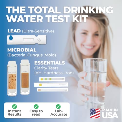 Drinking Water Test Kit (2) Detekt (USA) DIY for Lead, Bacteria, Mold & pH - size: 2 Water Samples