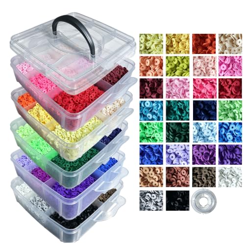 YMSDZHL 45000PCS 30Color Polymer Clay Beads Friendship Bracelet Making Kit - size: 45000+PCS