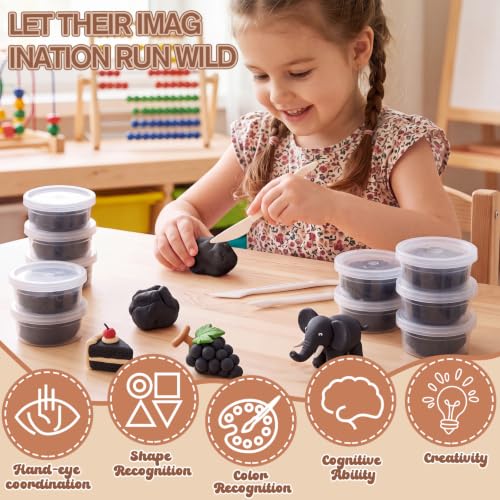 VioraWhite 72 Pcs Air Dry Clay 2.4lb Modeling Clay Kit, Black - color: Black