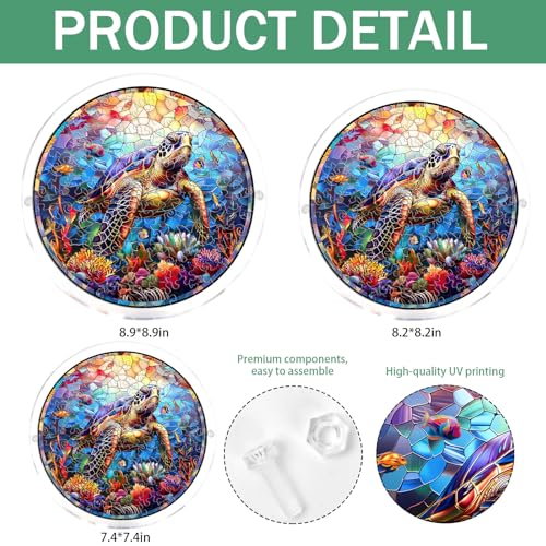 Acrylic Jigsaw Puzzle Suncatcher - Ocean Turtle - color: Ocean Turtle, size: S-7.4in*7.4in