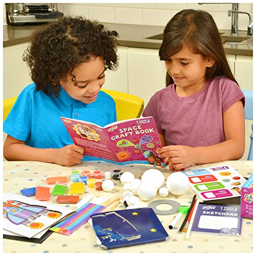 Galt Space Craft - Arts and Crafts Kit for Kids with 7 Fun Space Activities & Guide - Science & Crafting Activity Set for Children - Boys & Girls Gifts - Learn About Planets - for Age 5 Years Plus