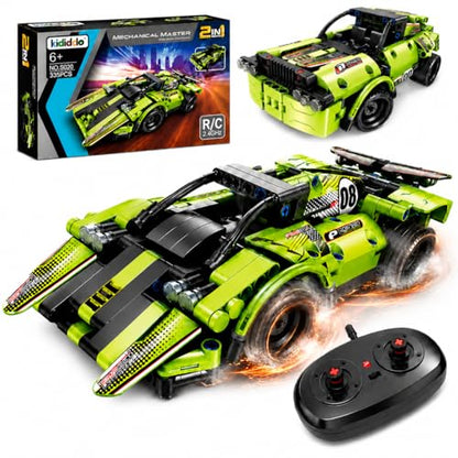 Remote Control Car Building Toys for Age 8-13 Fun STEM Toys for Kids 2 in 1 Model Car Kit to Build Educational Engineering Building Blocks Set Birthday Gift for 7 8 9 10+ Year Old Boys - color: Green Car