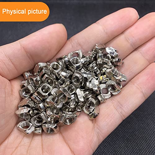 100pcs 2020 Series Sliding T-Nuts T-Slot Metric M5 Thread Slide in Hammer Head T-Nut for Standard 6mm T-Slot Aluminum Extrusion Profile - style: 100pcs 20 Series T Nut