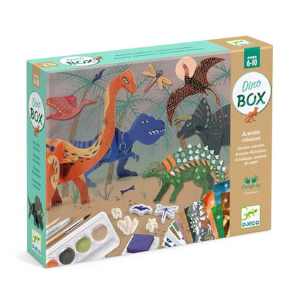 DJECO Dinosaur Crafts Kit - Paint, Scratch, Build & More for Home, School or Gifts - Fun & Creative for Family & Friends, Educational Craft Kit, Multi- Activitiy for Kids 6+