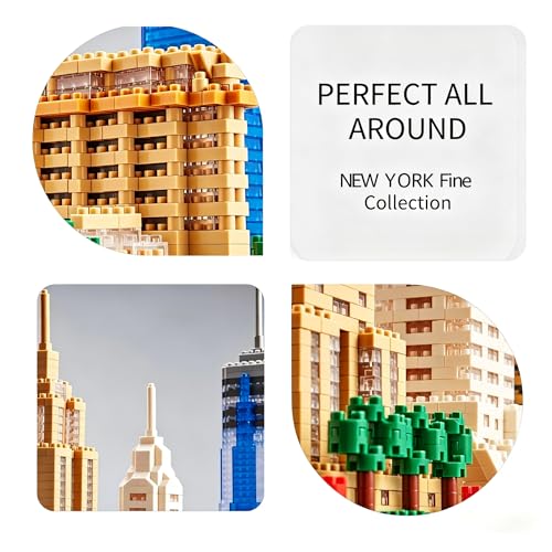 New York City Skyline Micro Blocks Set for Adults, 3452 Pcs Mini Iconic - color: New York Skl