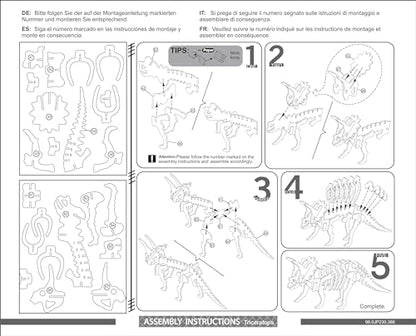 Georgie Porgy 3D Wooden Puzzles for Kids Toys Construction Woodcraft Kits DIY Model Puzzle Kits Birthday Gifts Pack of 3 (Parasaurolophus Apatosaurus Triceratops) - color: Parasaurolophus Apatosaurus Triceratops