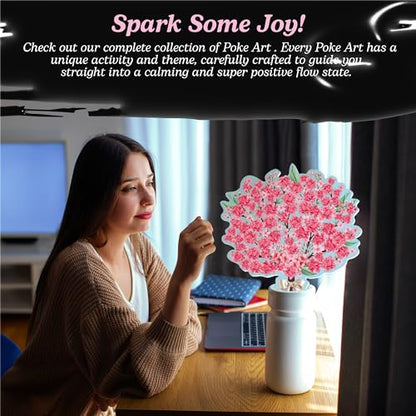 Unwynd Poke Art Cherry Blossom Flower Bouquet Kit for Adults, Women & Teens - style: Cherry Blossom