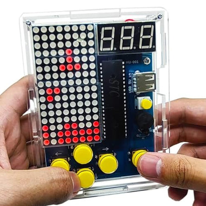 Gikfun Soldering Practice Kit with 4 Retro Games - DIY Electronics Project for STEM Learning, School, Home w/ Acrylic Case EK1987 - size: Medium