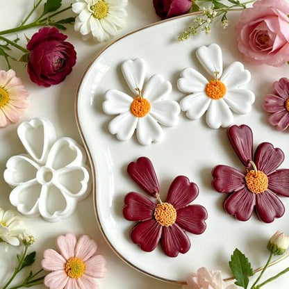 13 Pcs Floral & Leaf Polymer Clay Cutters Set - Daisy, Sunflower & Leaf Imprint Cutters for Polymer Clay Jewelry Making, Fit Summer & Valentine's Day Gift for Friends, Sisters & Wives - color: Sunflower