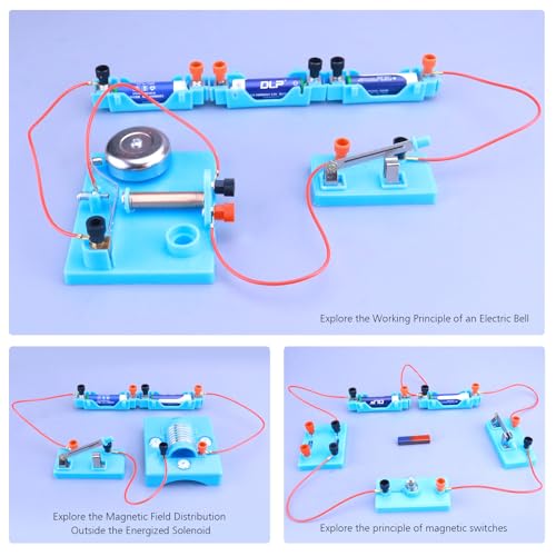 Physics Labs Basic Electricity Discovery Circuit and Magnetism Experiment kit for High School Students, STEM Kits for Learning Starter Electromagnetism Elementary Electronics