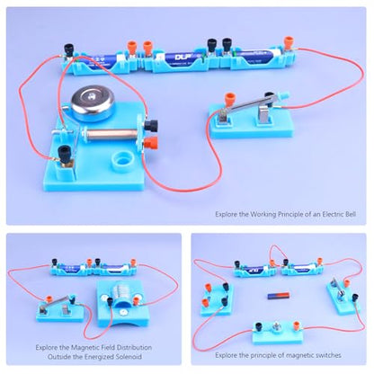 Physics Labs Basic Electricity Discovery Circuit and Magnetism Experiment kit for High School Students, STEM Kits for Learning Starter Electromagnetism Elementary Electronics