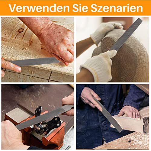 6-inch Flat Medium Cut File, Double Cut Teeth, High Carbon Steel, Single Hand File Without Handle, Suitable for Shaping Metal, Wood, etc. - color: Flat File, size: 6 Inch