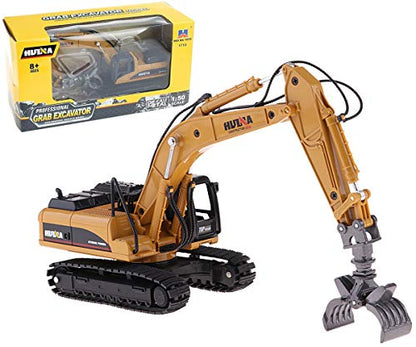 Gemini&Genius Construction Vehicle Toys Timber Grab Excavator Toy for Kids