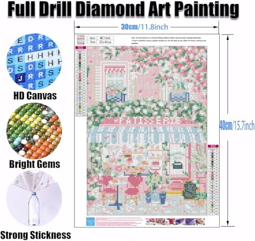 Ekuxom 5D Diamond Art Kits for Adults-Sakura City Diamond Painting - color: Sakura