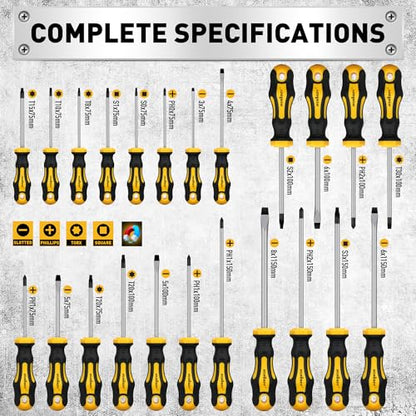 HORUSDY 140-Piece Magnetic Screwdriver Set with Plastic Racking, Includes SAE & Metric Hex Keys, Precision Screwdriver and Magnetizer Demagnetizer DIY Tools for Men Tools Gift - style: 140-Piece Magnetic Screwdriver Set with Plastic Racking