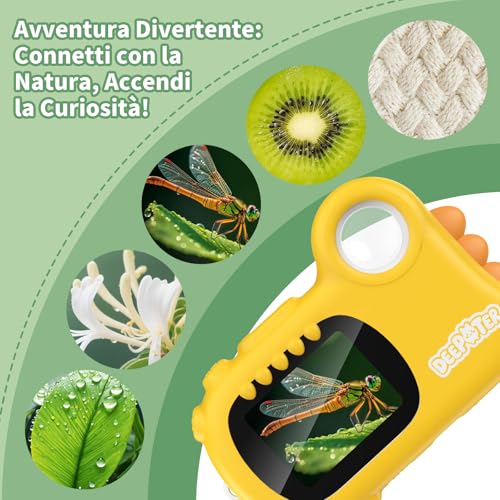 2 in 1 Microscope for Kids & Video Camera, Deepoter 1000X Digital Microscope with 2.0" Screen, Portable Handheld Kids Camera Toys, STEM Educational Science Kit Gifts for 3-12 Age Years Old Boys Girls