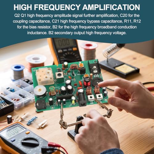 Radio Medium Wave Transmitter DIY Kit 530‑1600KHZ, AM Transmitter Adjustable Frequency with Sound Amplification, School Experiment Educational Electronics Kit