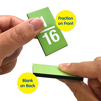 EAI Education Jumbo Magnetic Double-Sided Fraction Tiles - Set of 67