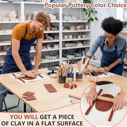 Sasylvia 10 Pcs Clay Pottery Rolling Pin Guides,5 Size,Reddish Brown - color: Reddish Brown, size: 5 Size Standard