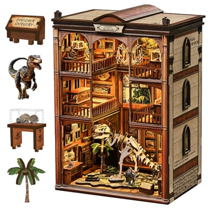 Dinosaur Fossil Museum Book Nook Kit, DIY Miniature Model with LED - color: Dinosaur Fossil Museum