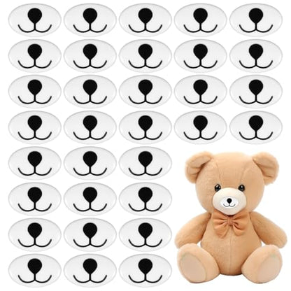 DOITOOL 100pcs Cloth Safety Mouth for Stuffed Animals Doll Safety Nose and Mouth Accessories for Crochet Plush Toy Making Flat Bottom DIY Craft Supplies for Handmade Animal Projects