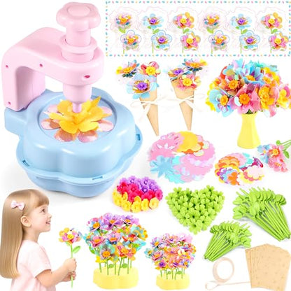 Kids Crafts, Arts and Crafts for Kids 4-6, Craft Kits, Frozen Toys, Fabric Flower Bouquets Toys, 6 Year Old Girl Birthday Gift, 8 Year Old Girl Birthday Gift, Christmas Gifts Halloween Crafts