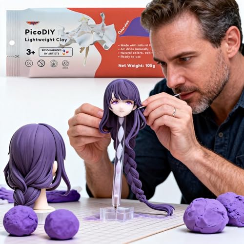 Air Dry Clay Lightweight, Flexible Modeling Clay for Adults Arts and Crafts - color: Purple