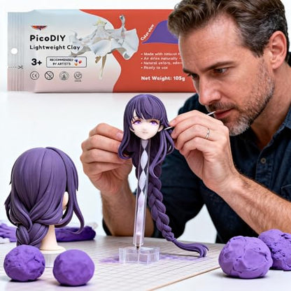 Air Dry Clay Lightweight, Flexible Modeling Clay for Adults Arts and Crafts - color: Purple