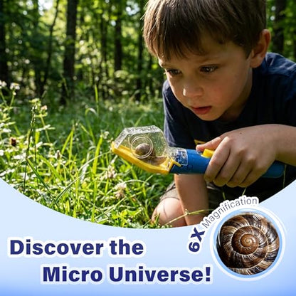 Bug Catcher for Kids with 6X Magnifier, STEM Exploration Toys, 2 Pack Blue