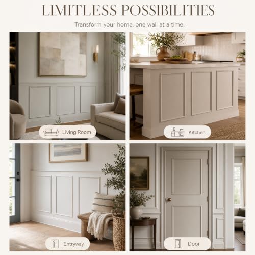 Pre-Cut Paintable Wall Molding Kit, 3 Set Accent Wall Panels (24"x 32") - size: 24"x 32"