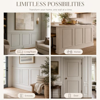 Pre-Cut Paintable Wall Molding Kit, 3 Set Accent Wall Panels (24"x 32") - size: 24"x 32"