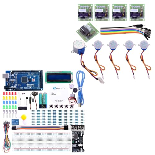 ELEGOO MEGA R3 Starter Kit and Stepper Motor Driver Kit Bundle for STEM
