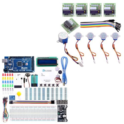 ELEGOO MEGA R3 Starter Kit and Stepper Motor Driver Kit Bundle for STEM