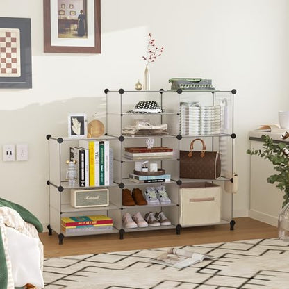 AWTATOS Closet Organizer 8 Cube Storage Shelves, Translucent - color: Translucent
