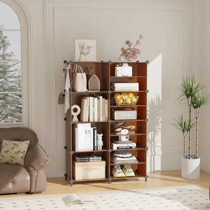AWTATOS Closet Organizer 8 Cube Storage Shelves, Cocoa Brown - color: Cocoa Brown