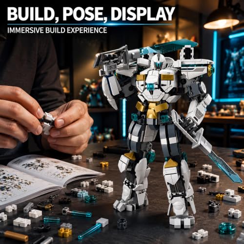 Ice Warrior Mech Building Blocks Sets 561 PCS - style: White Robot