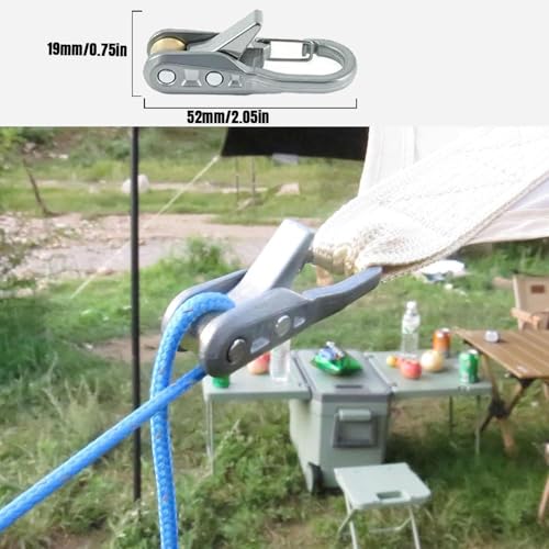 6-Pack Paracord Adjusters,Rope Tightening Tool & Tensioner,Rope with Roller Tensioner Heavy-Duty Tie Down for Camping, Tarps, Guy Lines, Boating & Outdoor Gear