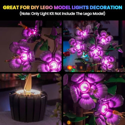 Upgraded Led Light Kit Compatible with Lego The Botanical Collection Hibiscus Building Set, Lights Decoration Compatible with Lego 10372, Best Gifts for Adults (Model Not Included)