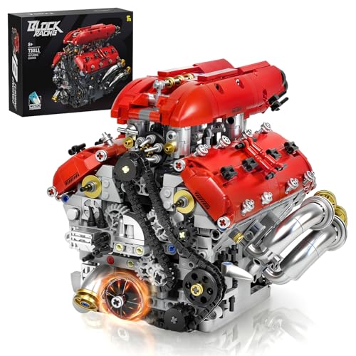 V8 Engine Model Kit, 1370 PCS Build Your Own Visible Car Motor