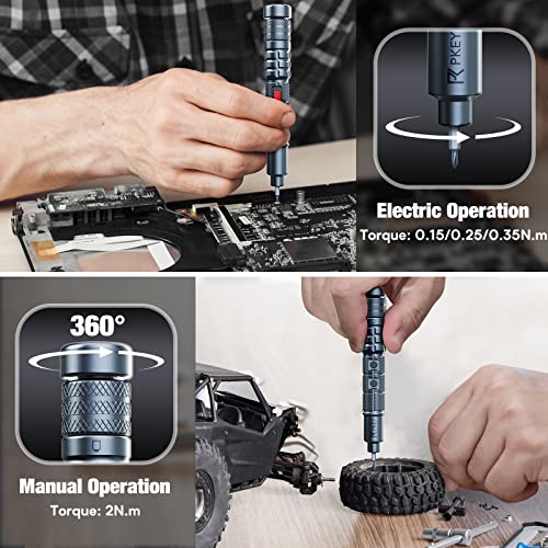 PKEY Mini Electric Screwdriver Set,Precision Electric Screwdriver Bit,Small Electric Screwdriver, Automatic Screwdriver,Power Screwdrivers, Repair Tool Set for Phone Camera Laptop Watch