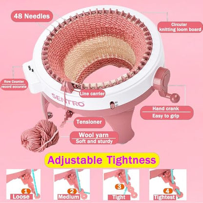 SENTRO Knitting Machine 48 Needles with Row Counter for Adults & Beginners - size: 48 Needles
