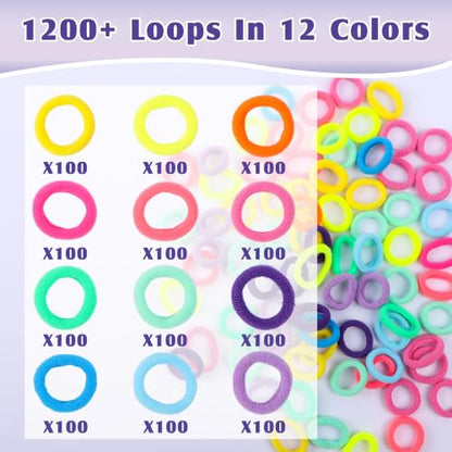 DPAPDI Bracelet Making Kit Refill Loops (1200+) - color: Loom Loops Refill