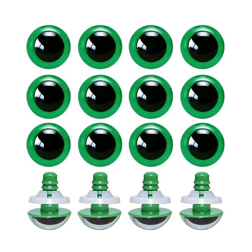 BESTCYC 100pcs 18mm Red Plastic Safety Eyes Craft Eyes with Washers for Amigurumi Dolls Plush Animals DIY Craft Lovers Doll Makers Crochet Craft Supplies - color: Green, size: 18mm