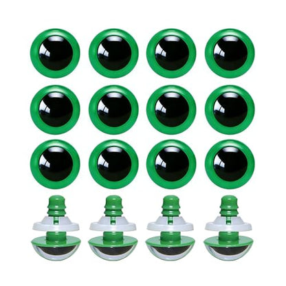 BESTCYC 100pcs 18mm Red Plastic Safety Eyes Craft Eyes with Washers for Amigurumi Dolls Plush Animals DIY Craft Lovers Doll Makers Crochet Craft Supplies - color: Green, size: 18mm