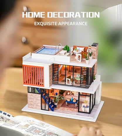 Spilay DIY Miniature House Kit for Adults, Miniature Dollhouse Building Kit - color: Florence