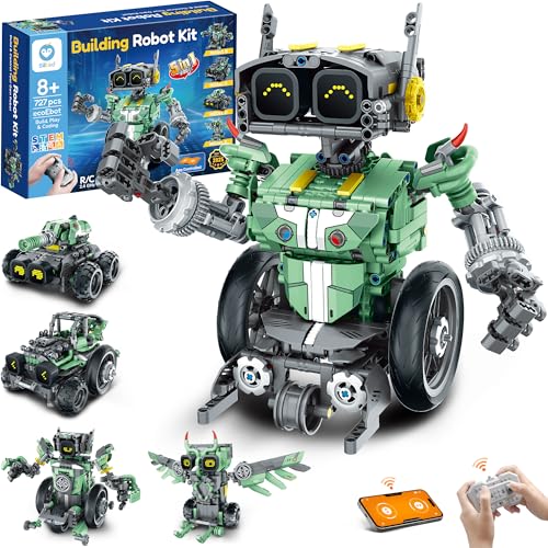 Sillbird Robot Car Building Kit with Remote Control Gift for Boys Ages 8-14