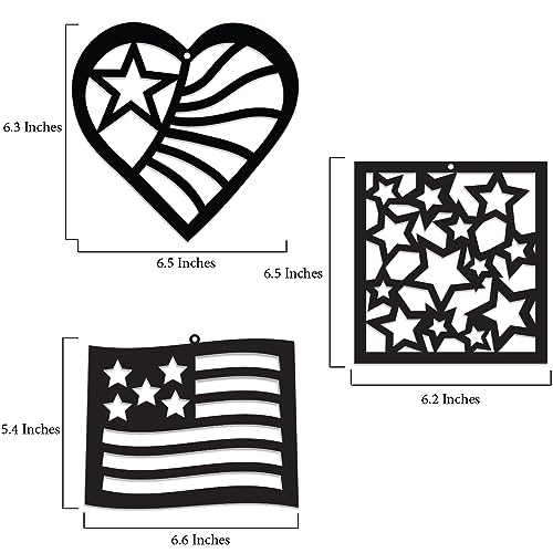 VHALE Suncatchers Craft 3 Sets (9 Cutouts) w Tissue Papers Stained Glass Effect Paper Sun Catcher Kit, Window Art, Classroom Crafts, Kids Party Favors (Patriotic, Independence Day) - style: Patriotic