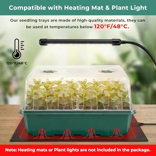 Hanaoyo Self-Watering Seed Starter Tray 2 Packs, 96 Cells Seed Starter Kit with Humidity Vented Domes and High Lid, Germination Kit for Indoor Greenhouse Seed Starter - size: 2 Pack-Self-Watering