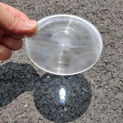 Φ100mm (3.94") Fresnel Lens, 50mm (1.97") Focal Length PMMA for Precision Inspection, LED Lighting Mods & Optical Thermal Experiments - size: Focal Length 50mm